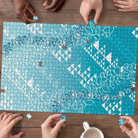 Hawaii Turquoise Kapa Puzzle Vintage 'Ohe Kāpala Motifs Mix Plumeria Leis LT7 - Polynesian Pride