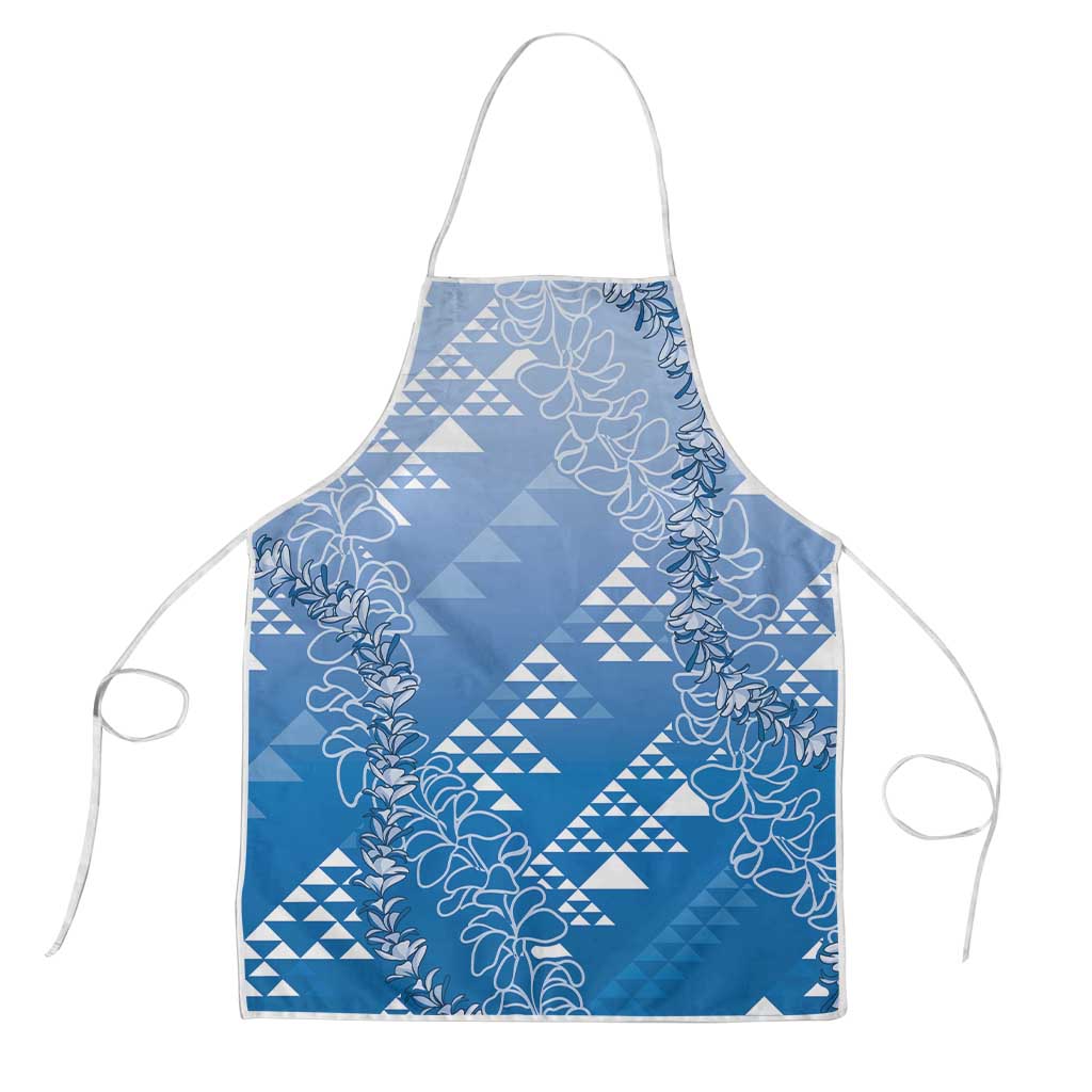 Hawaii Royal Blue Kapa Apron Vintage 'Ohe Kāpala Motifs Mix Plumeria Leis LT7 Royal Blue - Polynesian Pride