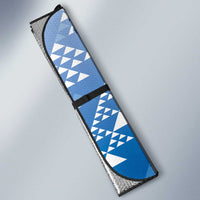 Hawaii Royal Blue Kapa Auto Sun Shade Vintage 'Ohe Kāpala Motifs Mix Plumeria Leis LT7 - Polynesian Pride