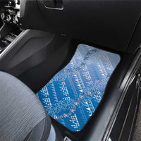 Hawaii Royal Blue Kapa Car Mats Vintage 'Ohe Kāpala Motifs Mix Plumeria Leis LT7 - Polynesian Pride
