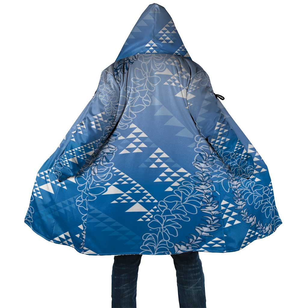 Hawaii Royal Blue Kapa Cloak Vintage 'Ohe Kāpala Motifs Mix Plumeria Leis LT7 Unisex Royal Blue - Polynesian Pride