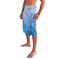 Hawaii Royal Blue Kapa Lavalava Vintage 'Ohe Kāpala Motifs Mix Plumeria Leis LT7 - Polynesian Pride