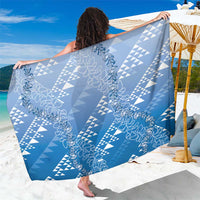 Hawaii Royal Blue Kapa Sarong Vintage 'Ohe Kāpala Motifs Mix Plumeria Leis LT7 One Size 44 x 66 inches Royal Blue - Polynesian Pride