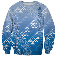 Hawaii Royal Blue Kapa Sweatshirt Vintage 'Ohe Kāpala Motifs Mix Plumeria Leis LT7 Unisex Royal Blue - Polynesian Pride