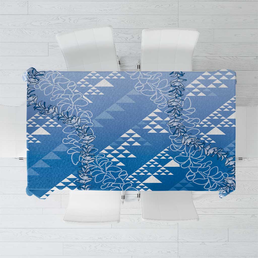 Hawaii Royal Blue Kapa Tablecloth Vintage 'Ohe Kāpala Motifs Mix Plumeria Leis LT7 Royal Blue - Polynesian Pride