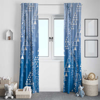 Hawaii Royal Blue Kapa Window Curtain Vintage 'Ohe Kāpala Motifs Mix Plumeria Leis LT7 - Polynesian Pride