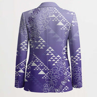 Hawaii Lavender Kapa Blazer Vintage 'Ohe Kāpala Motifs Mix Plumeria Leis LT7 - Polynesian Pride