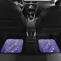 Hawaii Lavender Kapa Car Mats Vintage 'Ohe Kāpala Motifs Mix Plumeria Leis LT7 Set 2pcs - Back Lavender - Polynesian Pride