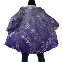 Hawaii Lavender Kapa Cloak Vintage 'Ohe Kāpala Motifs Mix Plumeria Leis LT7 - Polynesian Pride