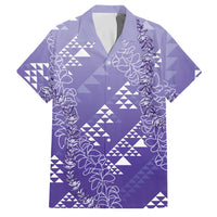 Hawaii Lavender Kapa Family Matching Tank Maxi Dress and Hawaiian Shirt Vintage 'Ohe Kāpala Motifs Mix Plumeria Leis
