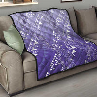 Hawaii Lavender Kapa Quilt Vintage 'Ohe Kāpala Motifs Mix Plumeria Leis LT7 - Polynesian Pride