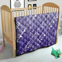 Hawaii Lavender Kapa Quilt Vintage 'Ohe Kāpala Motifs Mix Plumeria Leis LT7 - Polynesian Pride