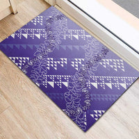 Hawaii Lavender Kapa Rubber Doormat Vintage 'Ohe Kāpala Motifs Mix Plumeria Leis LT7 - Polynesian Pride