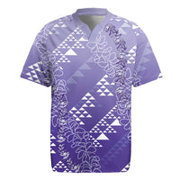 Hawaii Lavender Kapa Rugby Jersey Vintage 'Ohe Kāpala Motifs Mix Plumeria Leis LT7 Lavender - Polynesian Pride