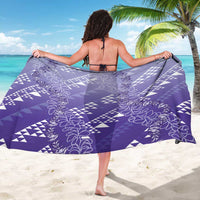 Hawaii Lavender Kapa Sarong Vintage 'Ohe Kāpala Motifs Mix Plumeria Leis LT7 - Polynesian Pride