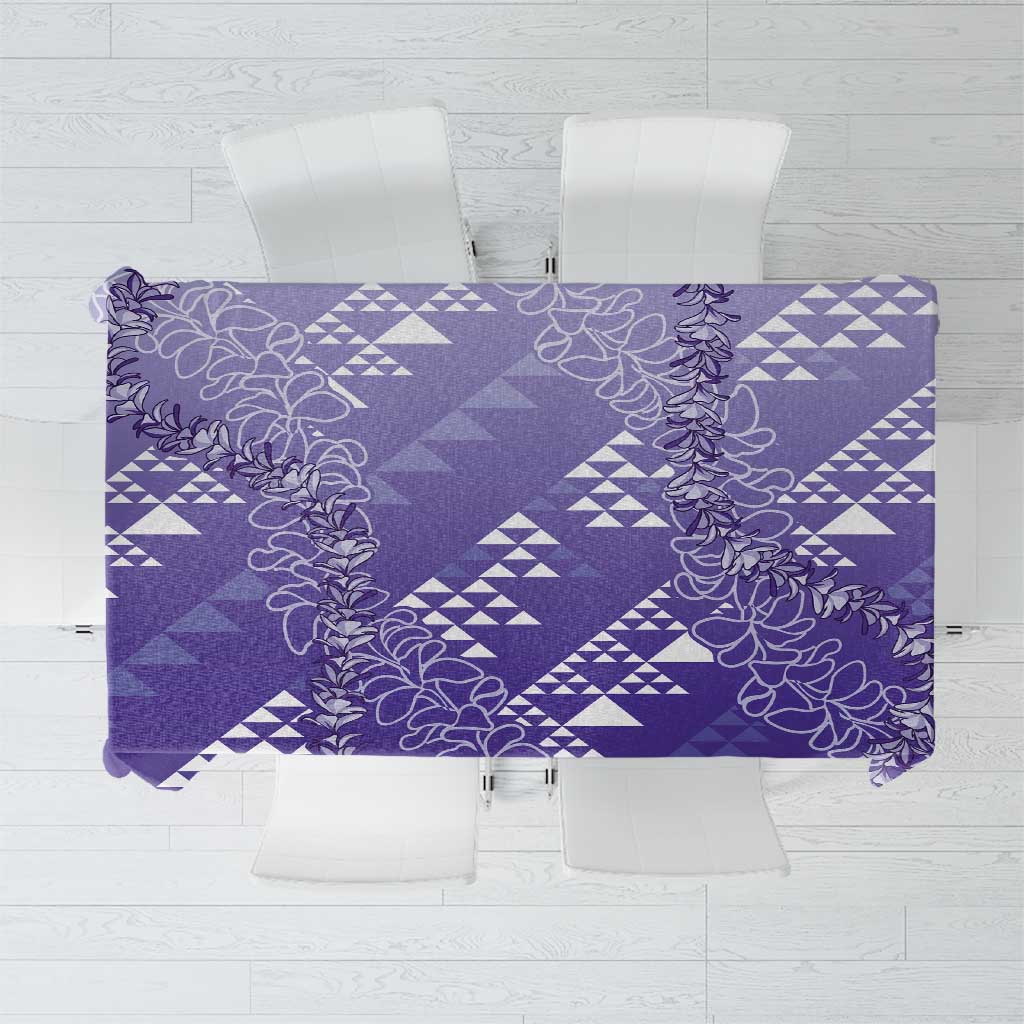 Hawaii Lavender Kapa Tablecloth Vintage 'Ohe Kāpala Motifs Mix Plumeria Leis LT7 Lavender - Polynesian Pride