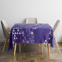Hawaii Lavender Kapa Tablecloth Vintage 'Ohe Kāpala Motifs Mix Plumeria Leis LT7 - Polynesian Pride