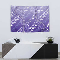 Hawaii Lavender Kapa Tapestry Vintage 'Ohe Kāpala Motifs Mix Plumeria Leis LT7 - Polynesian Pride