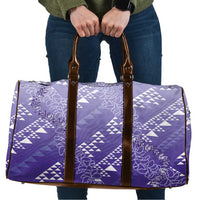 Hawaii Lavender Kapa Travel Bag Vintage 'Ohe Kāpala Motifs Mix Plumeria Leis LT7 Lavender - Polynesian Pride