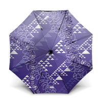 Hawaii Lavender Kapa Umbrella Vintage 'Ohe Kāpala Motifs Mix Plumeria Leis LT7 One Size Folded 11.42 inch Opened Diameter 37.4 inch Lavender - Polynesian Pride