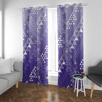 Hawaii Lavender Kapa Window Curtain Vintage 'Ohe Kāpala Motifs Mix Plumeria Leis LT7 With Grommets Lavender - Polynesian Pride