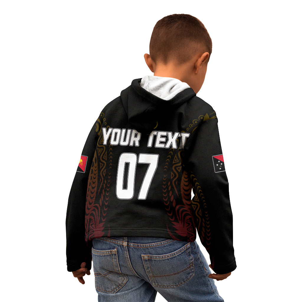 Personalised PNG Hunters Rugby Kid Hoodie Motuan Style LT7 - Polynesian Pride