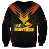 Personalised PNG Hunters Rugby Sweatshirt Motuan Style LT7 Unisex Black - Polynesian Pride