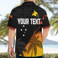 Personalised PNG Hunters Rugby Hawaiian Shirt Palm Trees Simple LT7 - Polynesian Pride