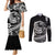 Polynesian Plumeria Couples Matching Mermaid Dress and Long Sleeve Button Shirts Ride The Waves - Black LT7 Black - Polynesian Pride