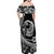 Polynesian Plumeria Off Shoulder Maxi Dress Ride The Waves - Black LT7 - Polynesian Pride