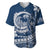 Polynesian Plumeria Baseball Jersey Ride The Waves - Navy Blue LT7 Navy Blue - Polynesian Pride