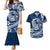 Polynesian Plumeria Couples Matching Mermaid Dress And Hawaiian Shirt Ride The Waves - Navy Blue LT7 Navy Blue - Polynesian Pride