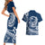 Polynesian Plumeria Couples Matching Short Sleeve Bodycon Dress and Hawaiian Shirt Ride The Waves - Navy Blue LT7 - Polynesian Pride