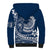 Polynesian Plumeria Sherpa Hoodie Ride The Waves - Navy Blue LT7 - Polynesian Pride