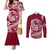 Polynesian Plumeria Couples Matching Mermaid Dress and Long Sleeve Button Shirts Ride The Waves - Burgundy LT7 Burgundy - Polynesian Pride