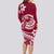 Polynesian Plumeria Long Sleeve Bodycon Dress Ride The Waves - Burgundy LT7 - Polynesian Pride