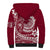Polynesian Plumeria Sherpa Hoodie Ride The Waves - Burgundy LT7 - Polynesian Pride