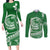 Polynesian Plumeria Couples Matching Long Sleeve Bodycon Dress and Long Sleeve Button Shirts Ride The Waves - Green LT7 Green - Polynesian Pride