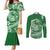 Polynesian Plumeria Couples Matching Mermaid Dress and Long Sleeve Button Shirts Ride The Waves - Green LT7 Green - Polynesian Pride