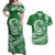 Polynesian Plumeria Couples Matching Off Shoulder Maxi Dress and Hawaiian Shirt Ride The Waves - Green LT7 Green - Polynesian Pride