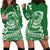 Polynesian Plumeria Hoodie Dress Ride The Waves - Green LT7 - Polynesian Pride