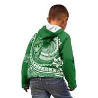 Polynesian Plumeria Kid Hoodie Ride The Waves - Green LT7 - Polynesian Pride