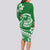 Polynesian Plumeria Long Sleeve Bodycon Dress Ride The Waves - Green LT7 - Polynesian Pride