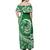 Polynesian Plumeria Off Shoulder Maxi Dress Ride The Waves - Green LT7 - Polynesian Pride