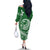 Polynesian Plumeria Off The Shoulder Long Sleeve Dress Ride The Waves - Green LT7 - Polynesian Pride