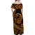 Polynesian Plumeria Off Shoulder Maxi Dress Ride The Waves - Orange LT7 - Polynesian Pride