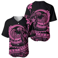 Polynesian Plumeria Baseball Jersey Ride The Waves - Pink LT7 - Polynesian Pride