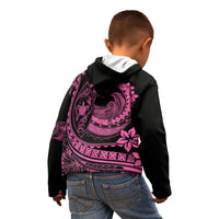 Polynesian Plumeria Kid Hoodie Ride The Waves - Pink LT7 - Polynesian Pride