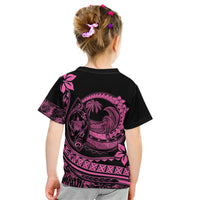 Polynesian Plumeria Kid T Shirt Ride The Waves - Pink LT7 - Polynesian Pride