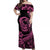 Polynesian Plumeria Off Shoulder Maxi Dress Ride The Waves - Pink LT7 Women Pink - Polynesian Pride